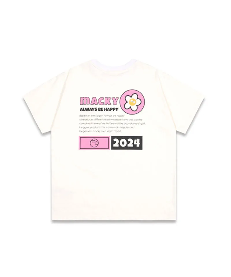 MACKY Golf: Round News T-Shirt - White-Pink