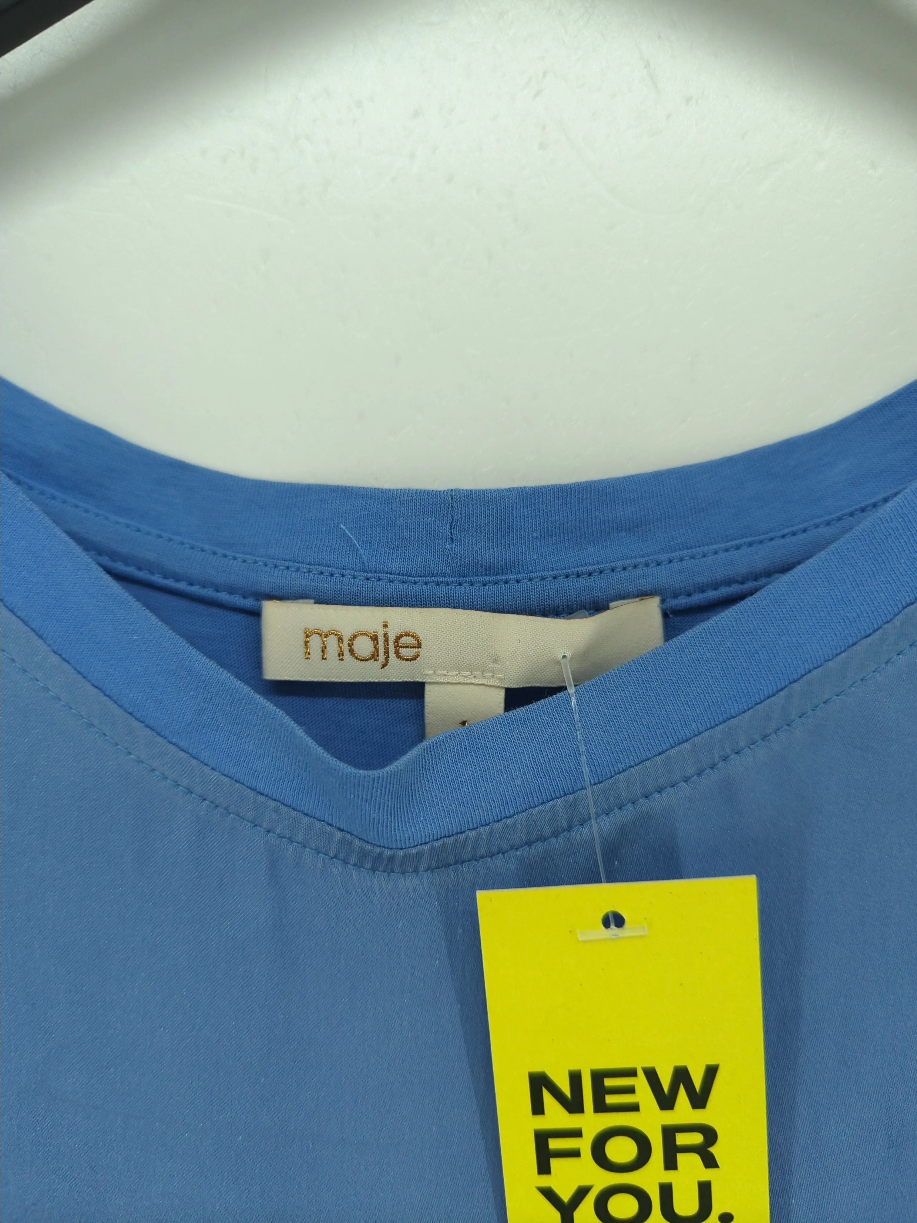Maje Women's T-Shirt M Blue 100% Silk