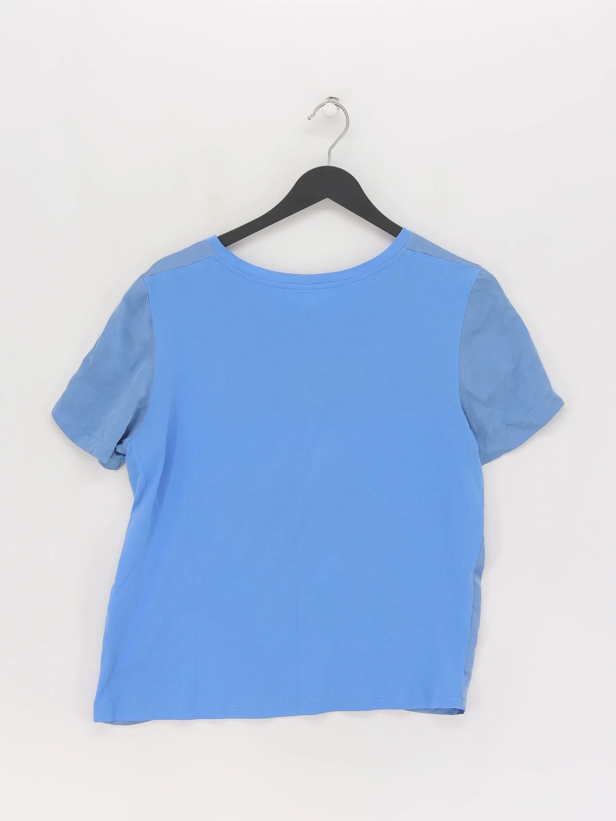 Maje Women's T-Shirt M Blue 100% Silk