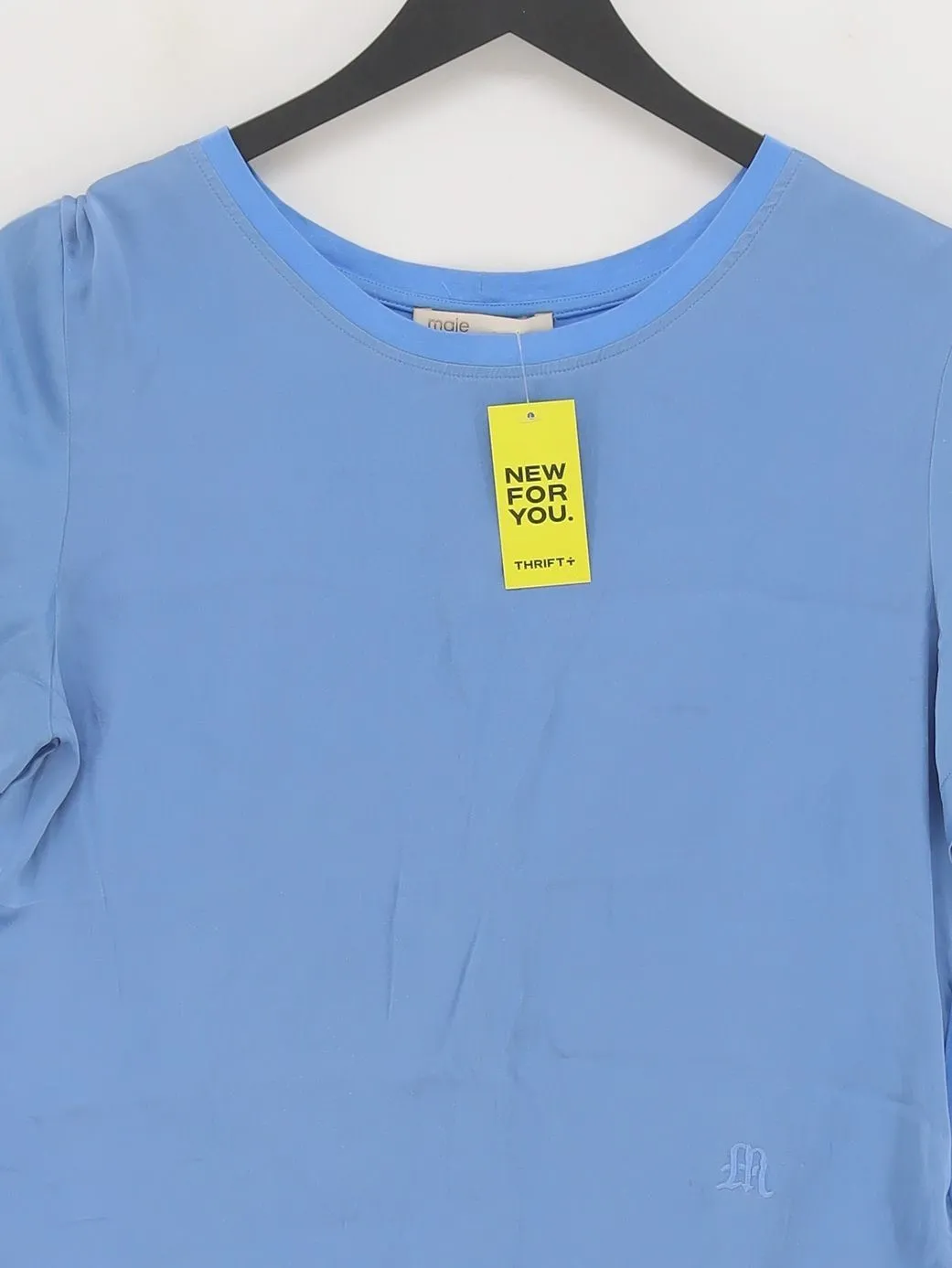 Maje Women's T-Shirt M Blue 100% Silk