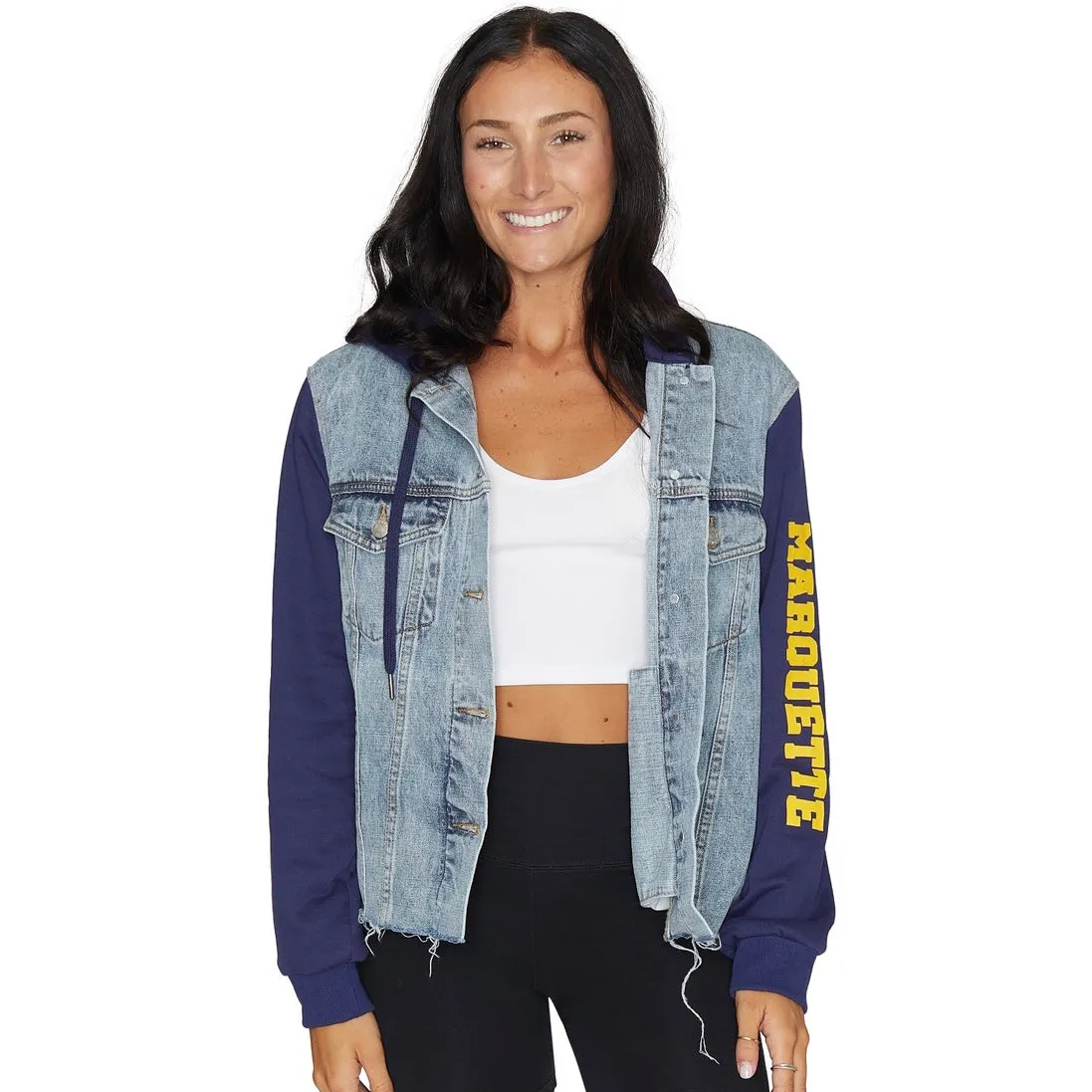 Marquette Golden Eagles Fleece Denim Jacket