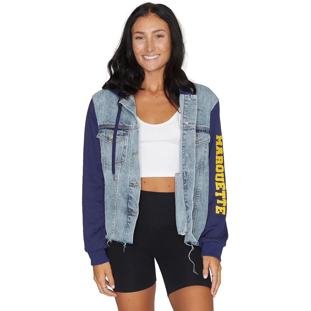 Marquette Golden Eagles Fleece Denim Jacket