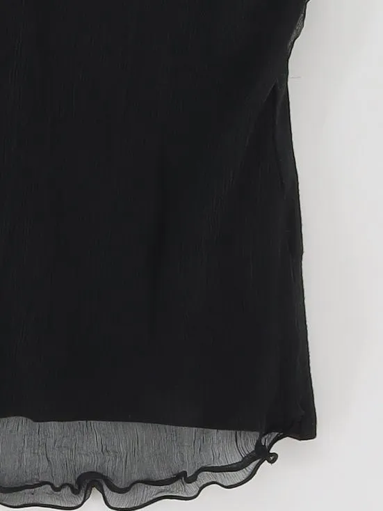Max Mara Women's T-Shirt L Black Wool with Elastane, Silk