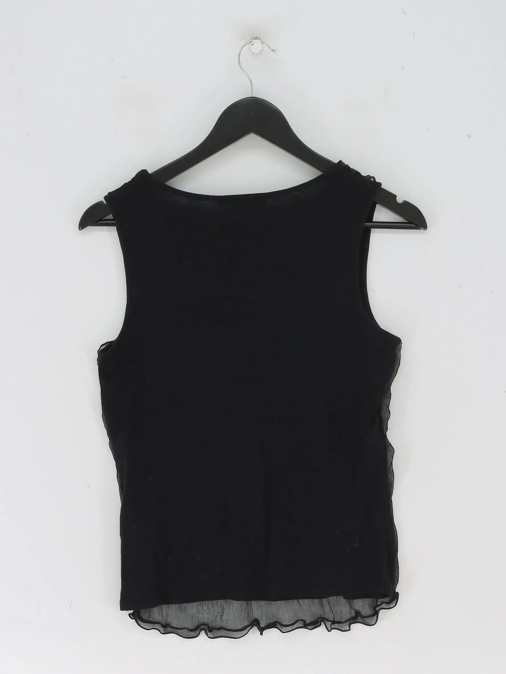 Max Mara Women's T-Shirt L Black Wool with Elastane, Silk