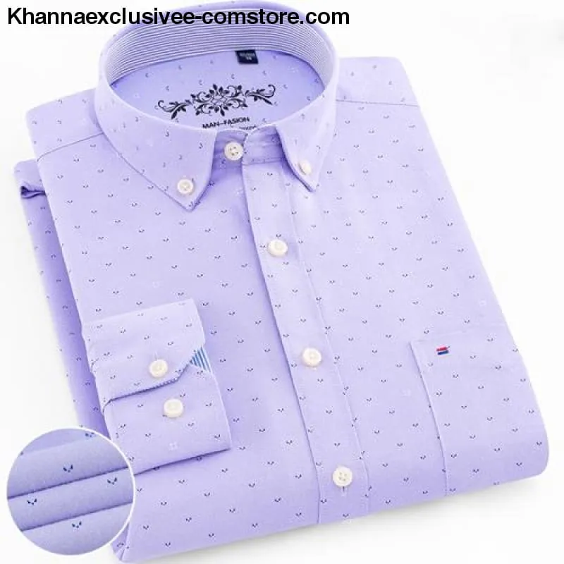 Men's Long Sleeve Solid Shirt with Chest Pocket High-quality Tops Button Down Shirts