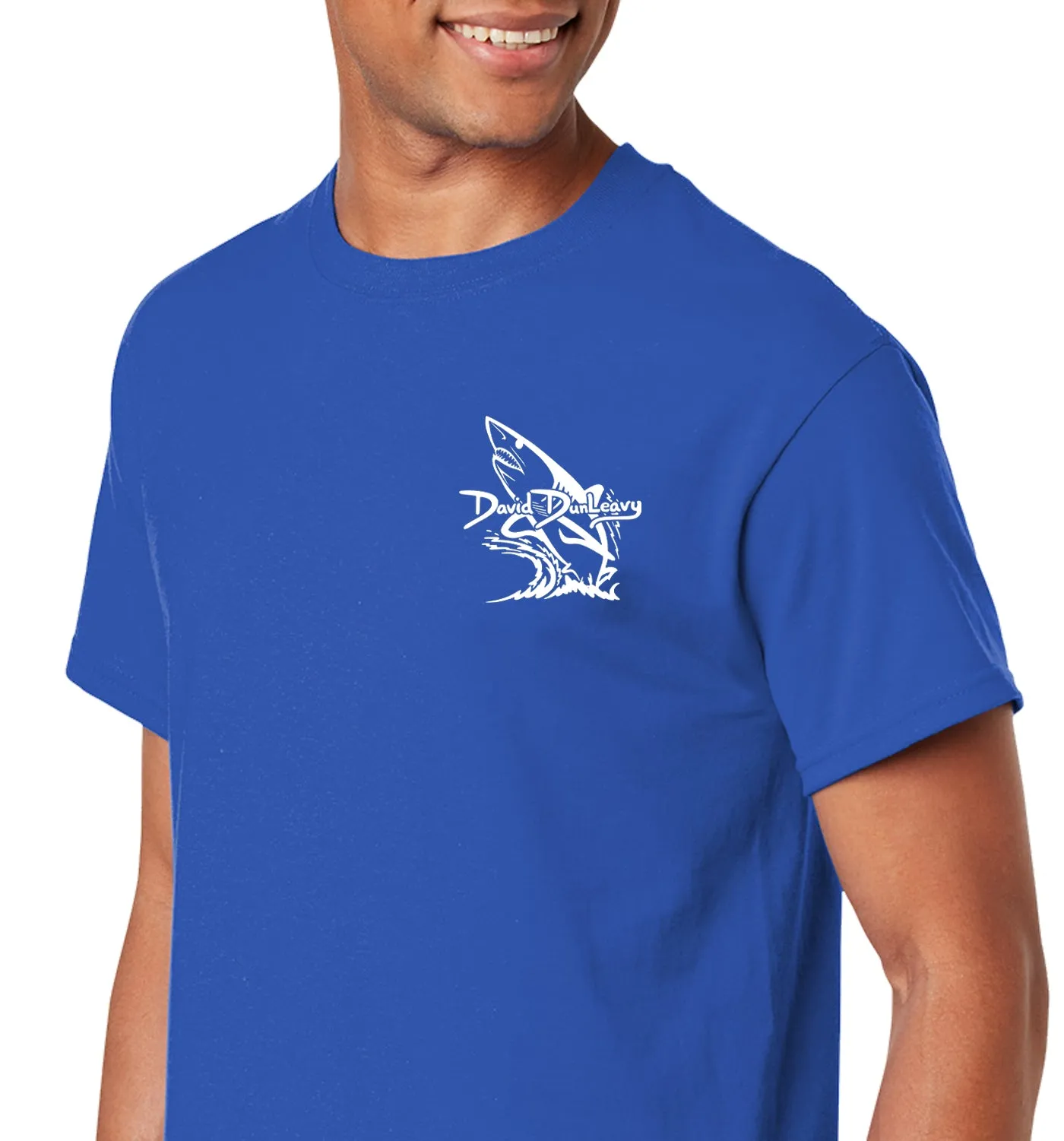 Men's Mako Shark & Tuna Short Sleeve Royal Blue Cotton T-Shirt