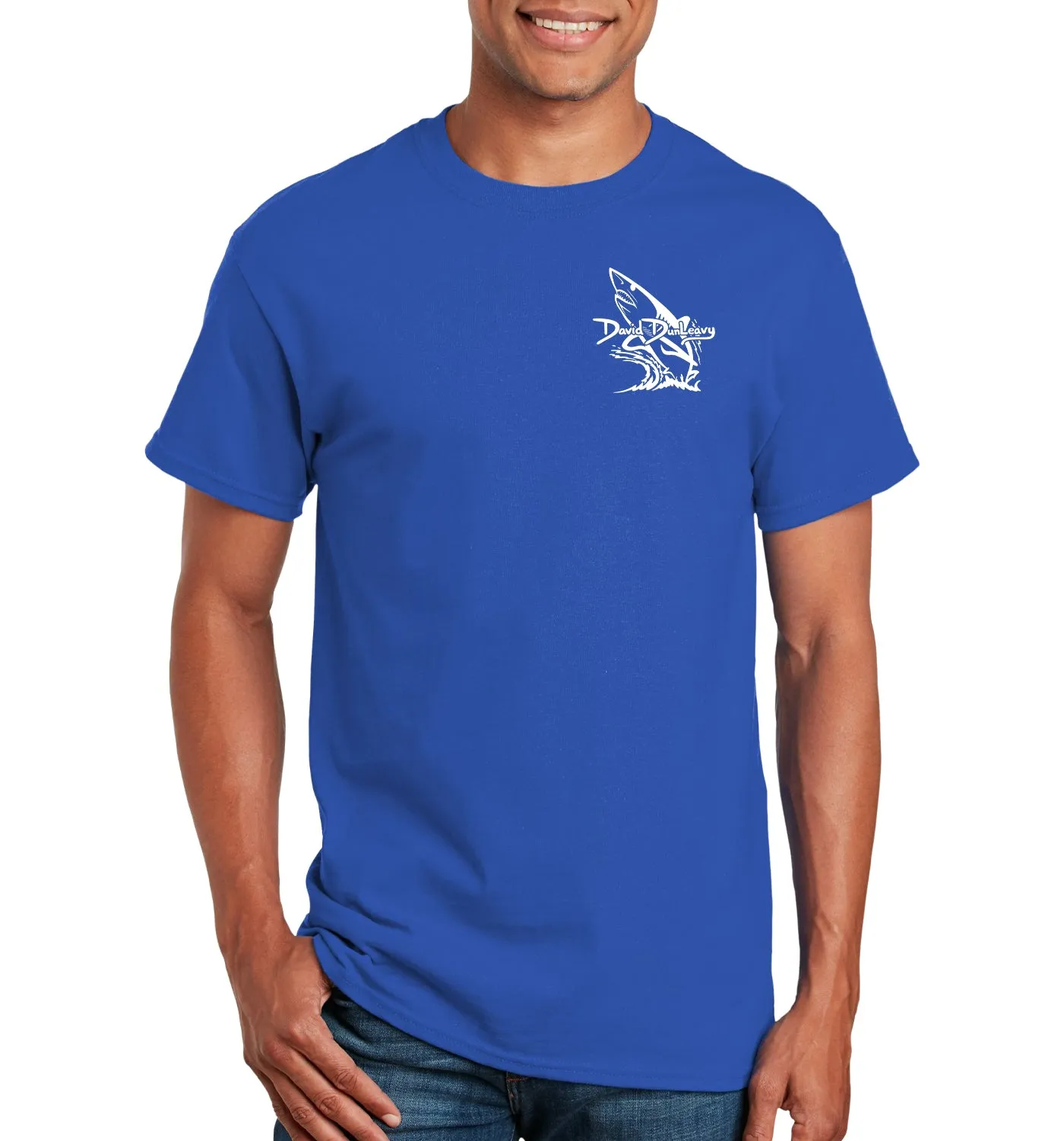 Men's Mako Shark & Tuna Short Sleeve Royal Blue Cotton T-Shirt