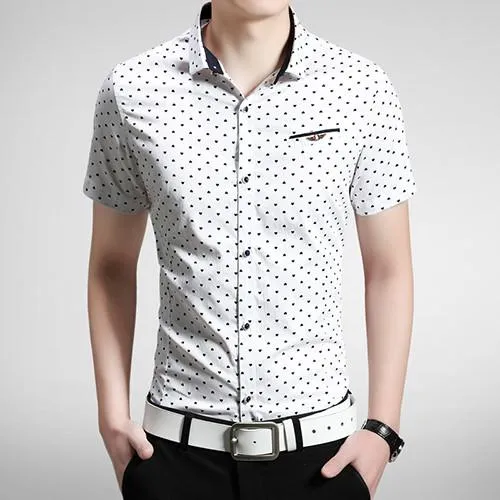Men's Polka Dot Dress Shirt Up To 5XL