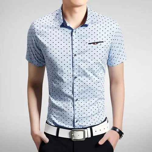 Men's Polka Dot Dress Shirt Up To 5XL