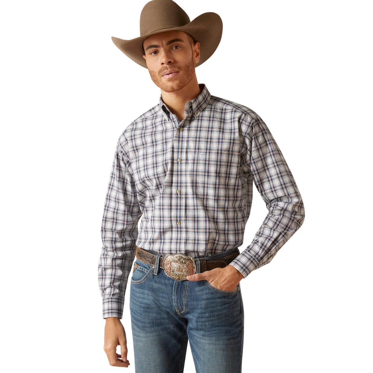 Men's Pro Series Gradon Plaid Stretch Long Sleeve Western Shirt | 10046524