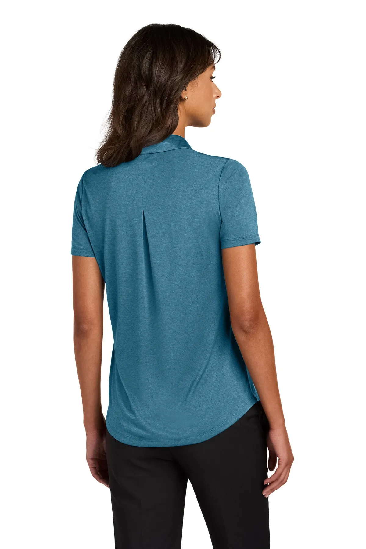 Mercer Mettle Women's Recharge Jersey Polo MM1021 Harbor Blue Heather