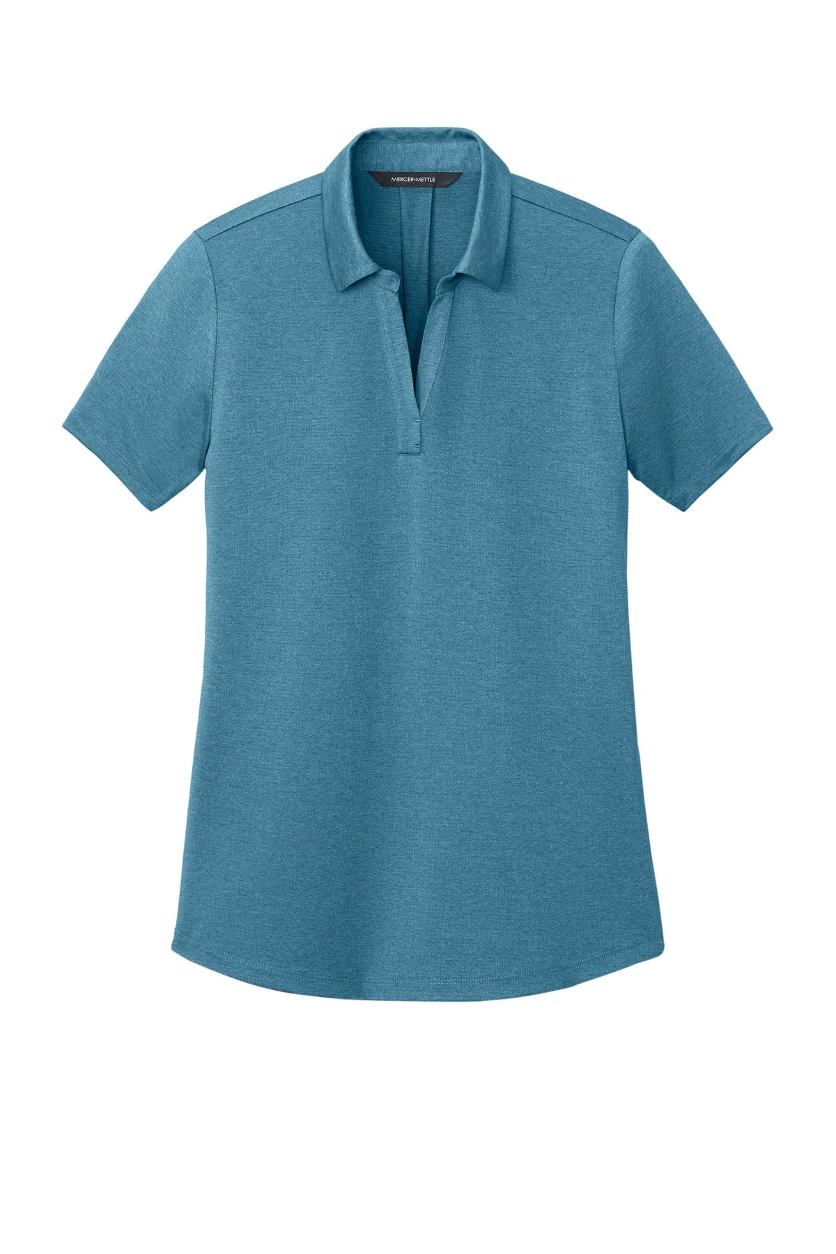 Mercer Mettle Women's Recharge Jersey Polo MM1021 Harbor Blue Heather