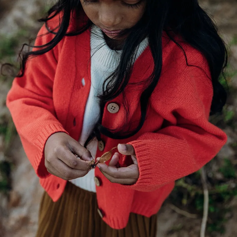 Merino Cardigan - Tangerine