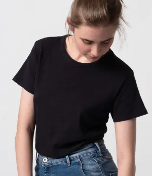 Merz b. Schwanen - WSCT20 Women's Pima Cotton T-Shirt, 4.6oz Relaxed Fit - Deep Black