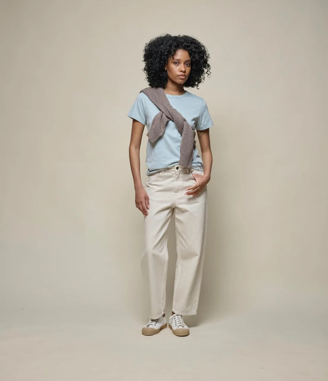 Merz b. Schwanen - WSCT20 Women's Pima Cotton T-Shirt, 4.6oz Relaxed Fit - Ice