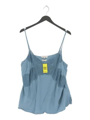 Modern Rarity Women's T-Shirt UK 20 Blue 100% Silk