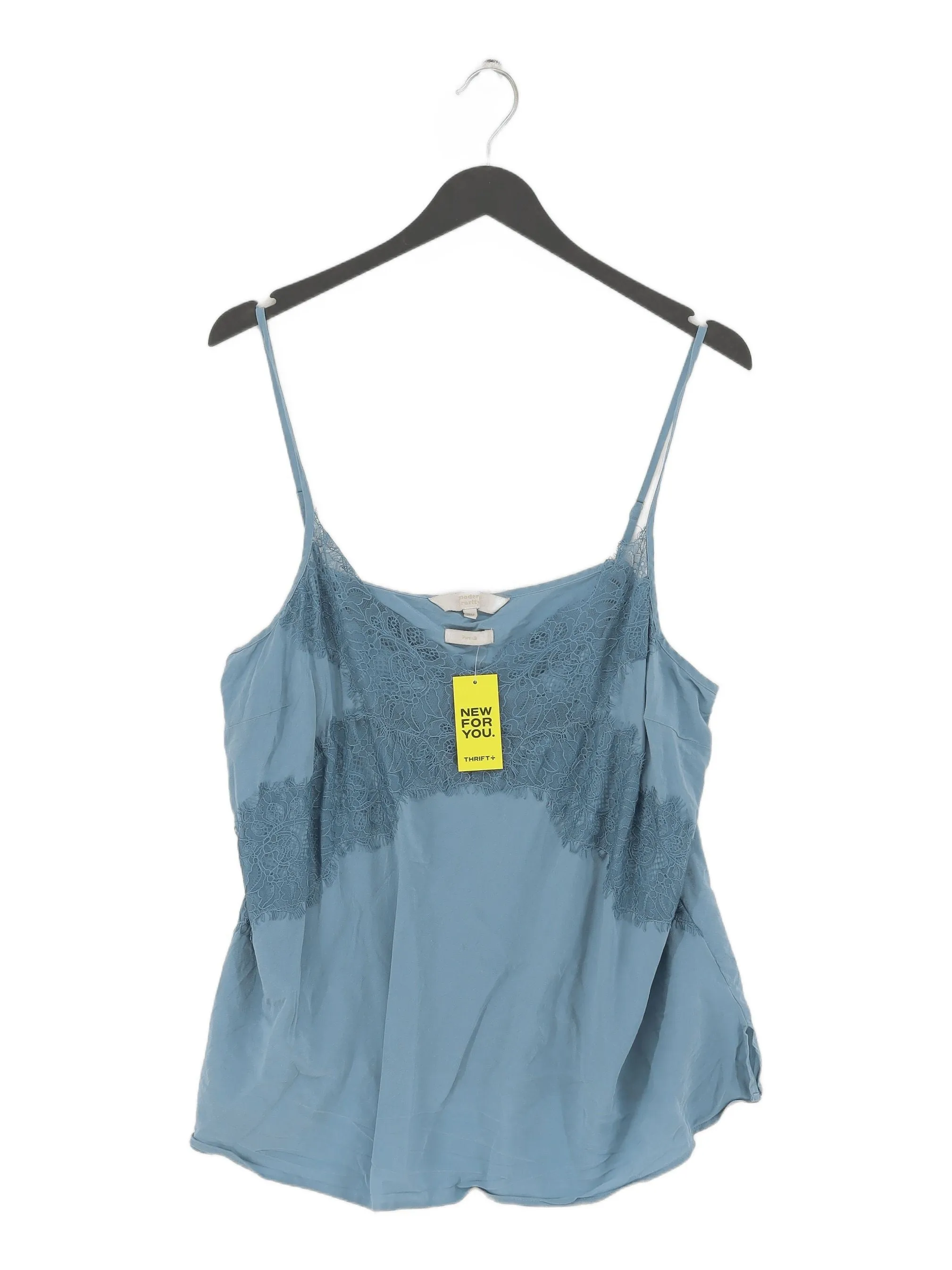 Modern Rarity Women's T-Shirt UK 20 Blue 100% Silk