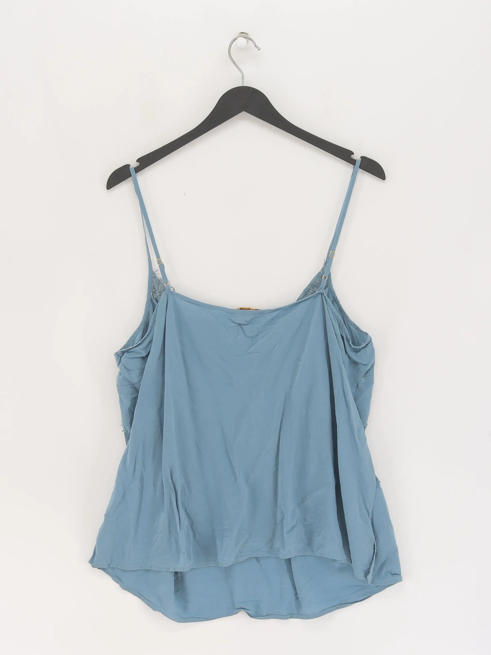 Modern Rarity Women's T-Shirt UK 20 Blue 100% Silk