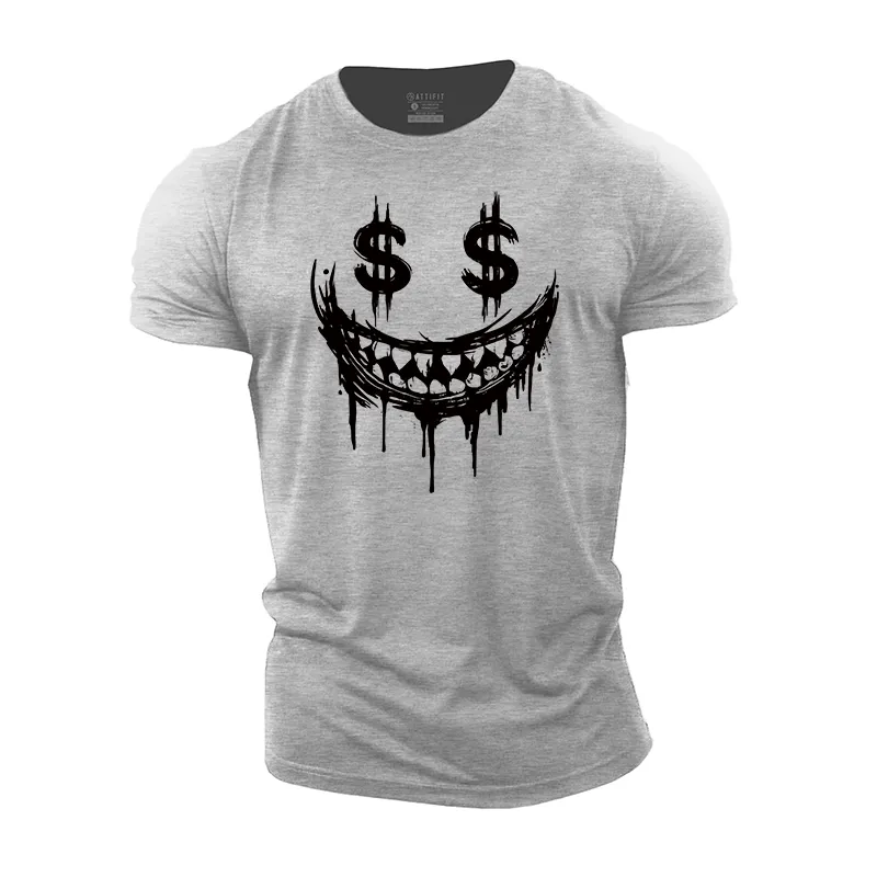 Money Smiley Face Cotton T-Shirt