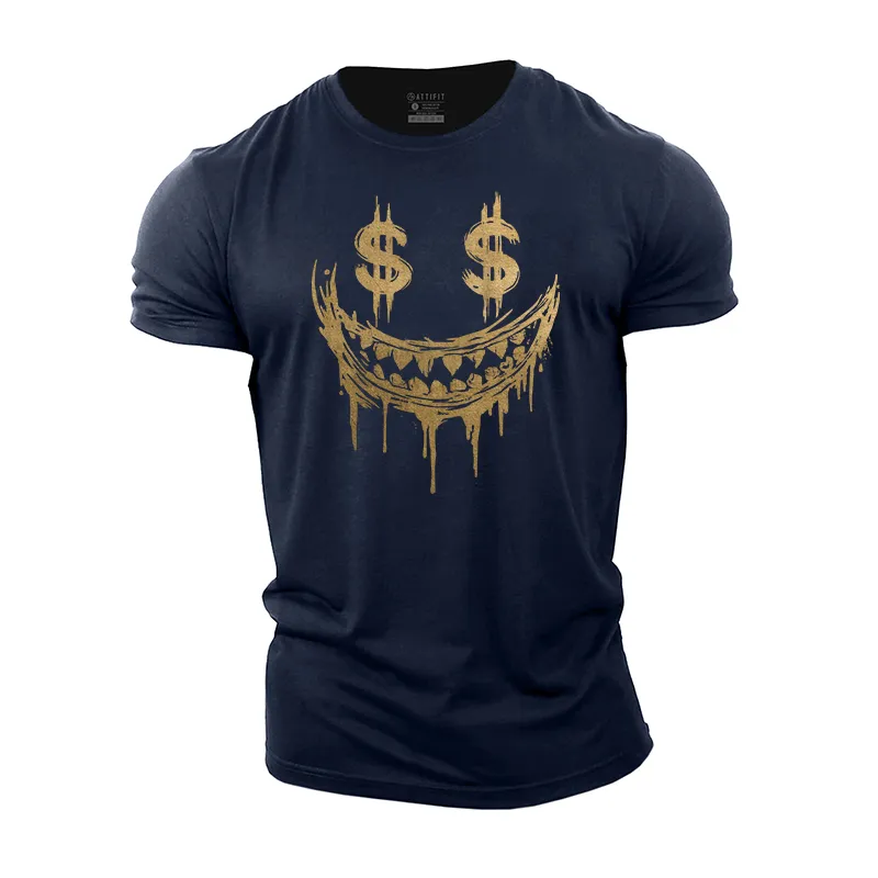 Money Smiley Face Cotton T-Shirt