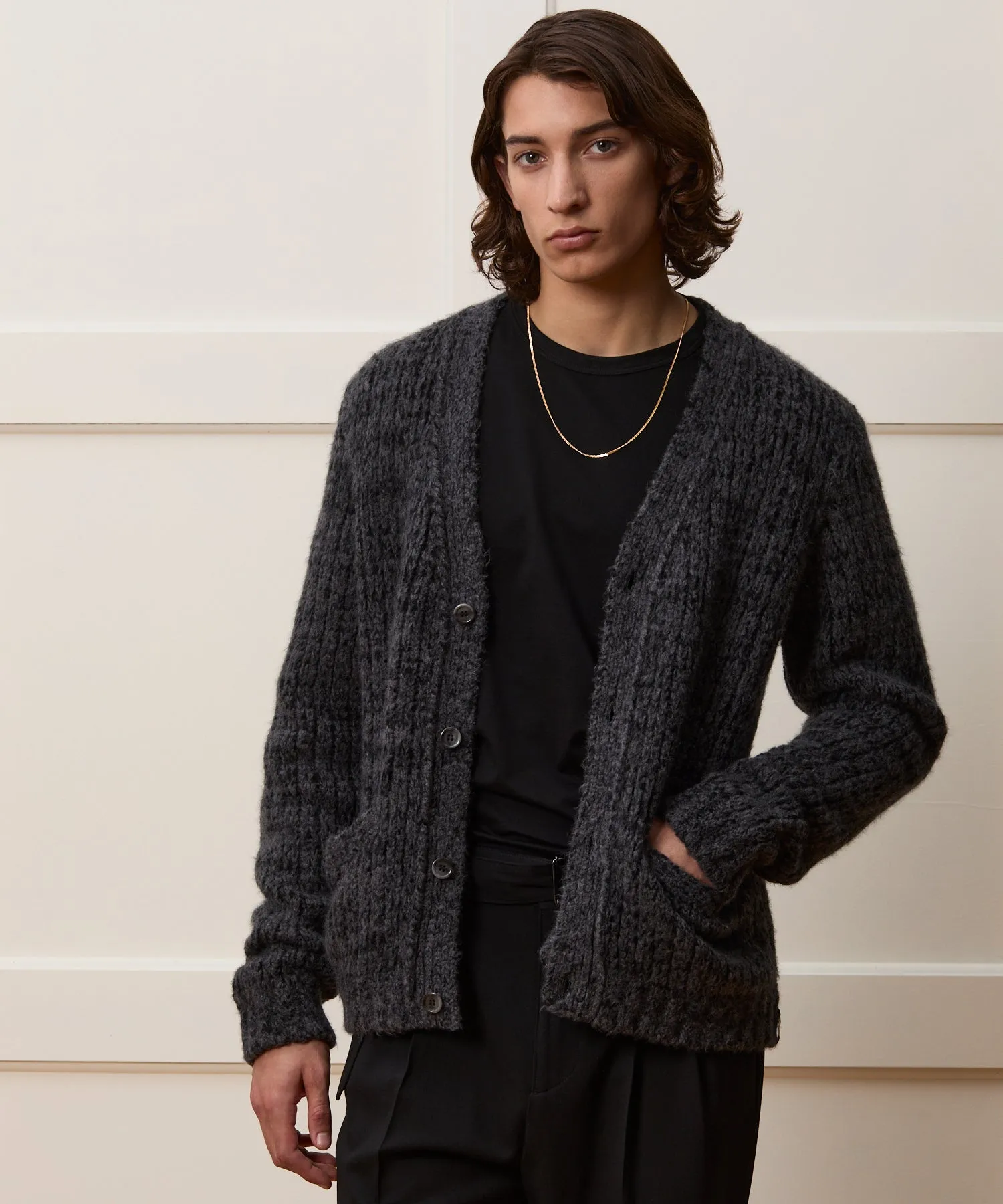 Mouliné Drop Needle Cardigan