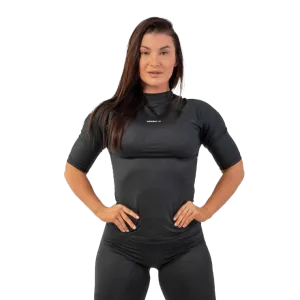 Nebbia Python SnakeSkin Mid Sleeve T-shirt 416 Black