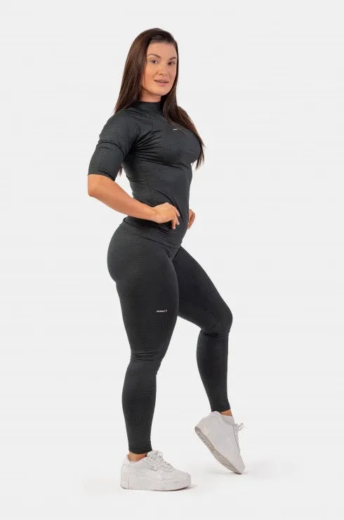 Nebbia Python SnakeSkin Mid Sleeve T-shirt 416 Black
