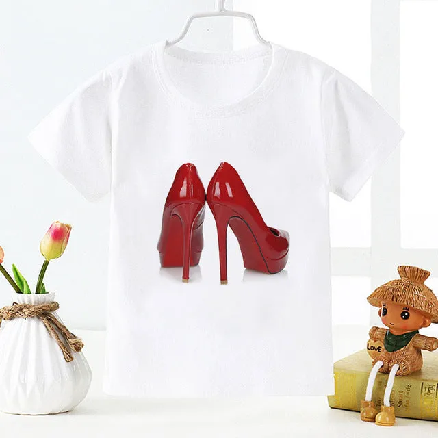 New Added Tshirt Girl Watercolor High Heels Pretty Girls Cozy T Shirts Cute