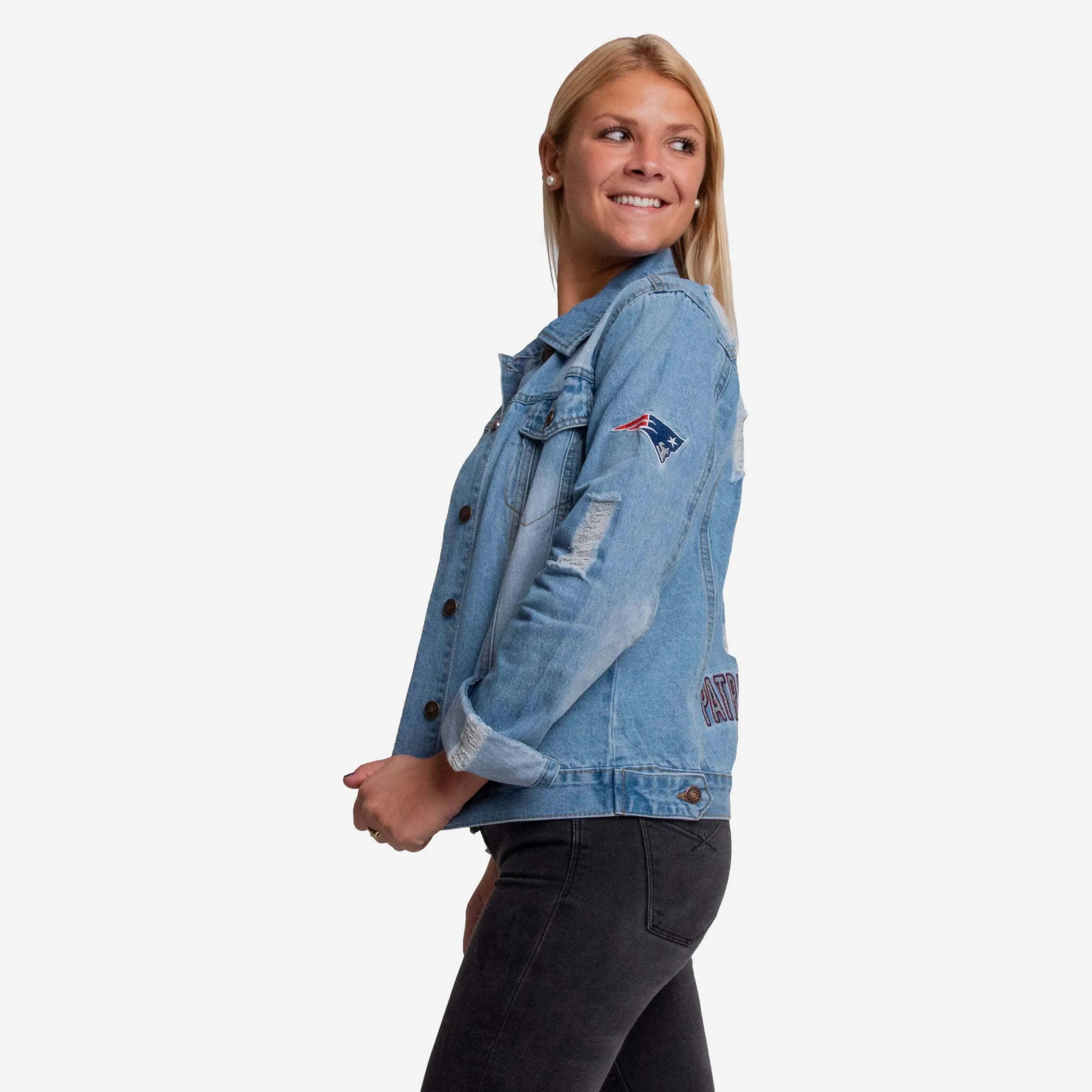New England Patriots Womens Denim Jacket