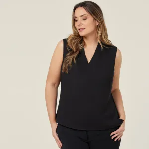 NNT Women's Satin Back Crepe Sleeveless Blouse - Black