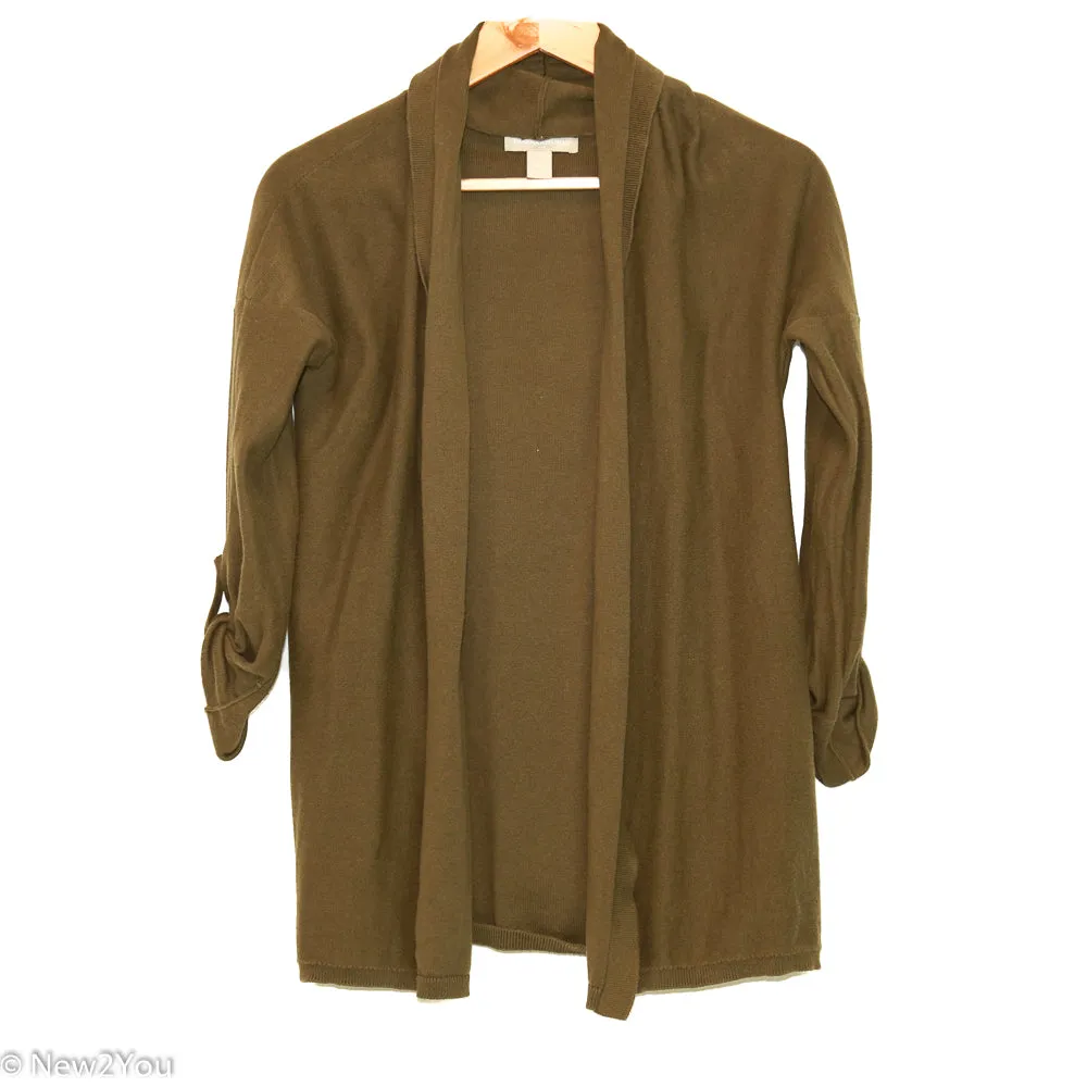 Olive Green Open Cardigan (Banana Republic)