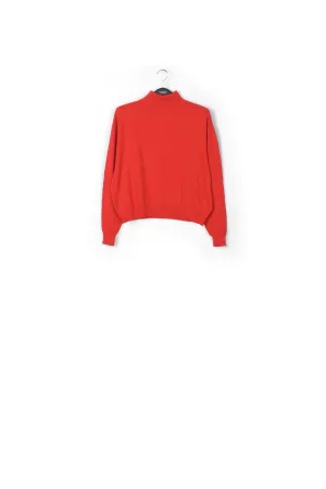 Orange merino wool blend turtleneck sweater