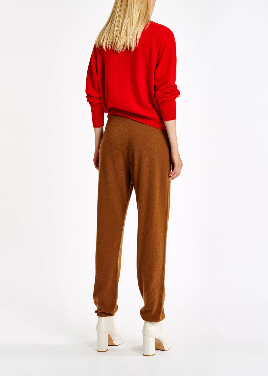 Orange merino wool blend turtleneck sweater
