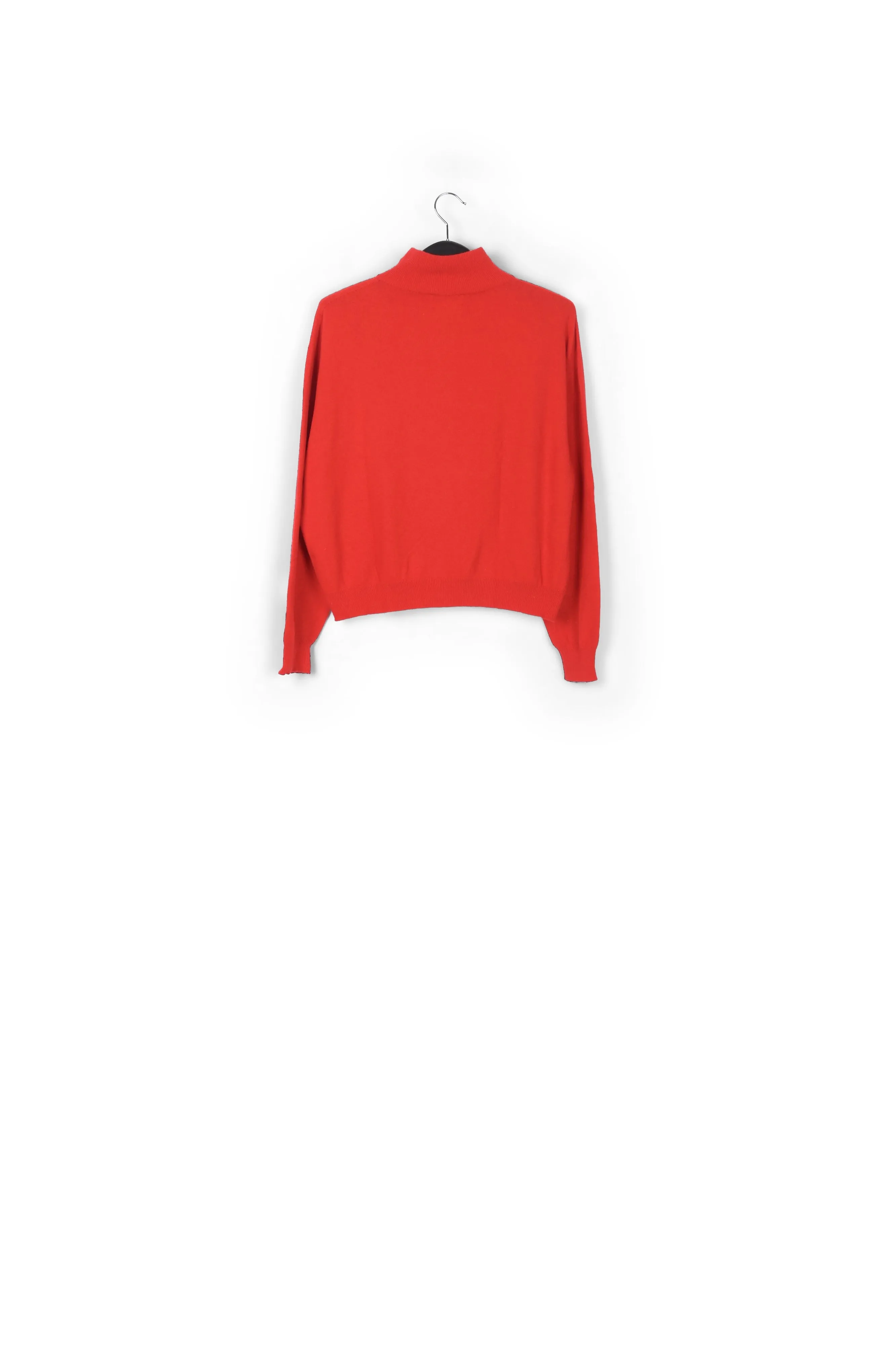 Orange merino wool blend turtleneck sweater