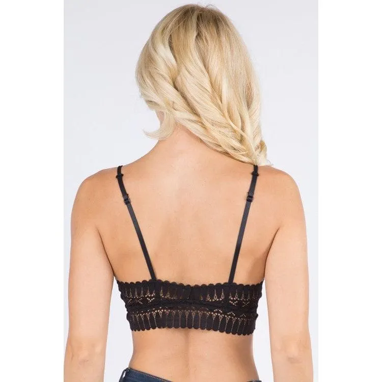 Padded Lace Longline Silhouette Bralette