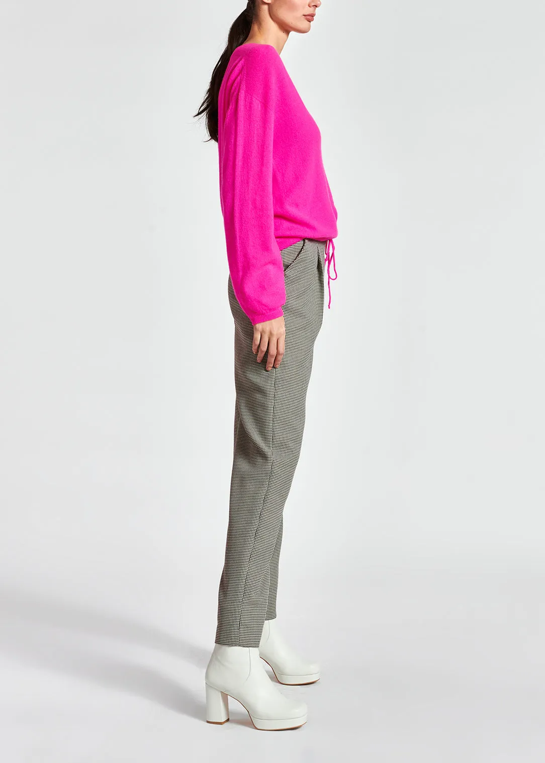 Pink merino wool and cashmere cardigan