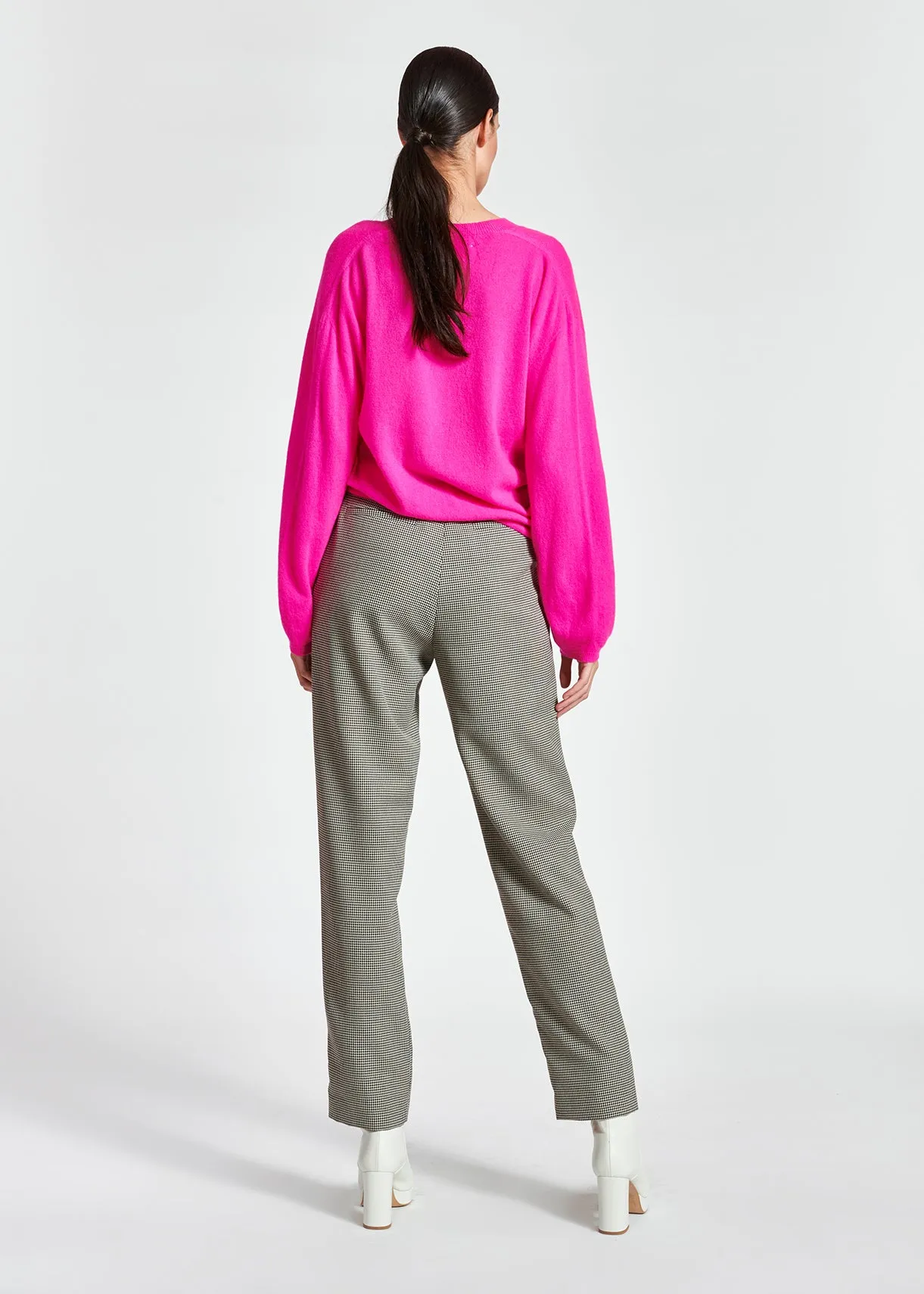 Pink merino wool and cashmere cardigan