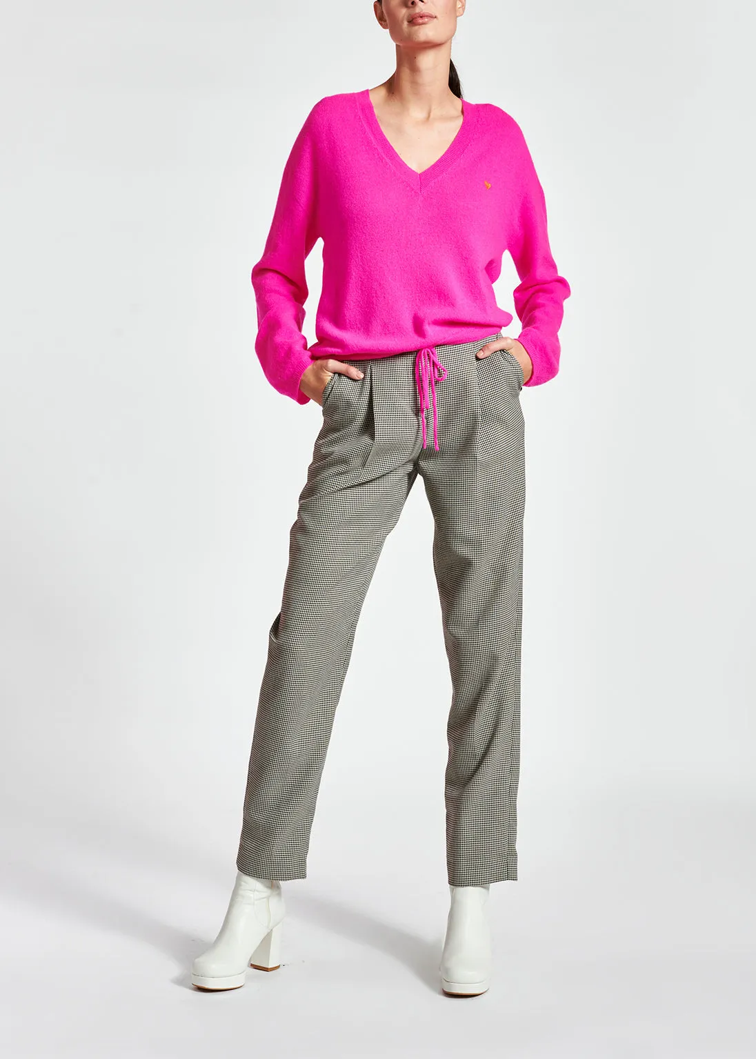 Pink merino wool and cashmere cardigan