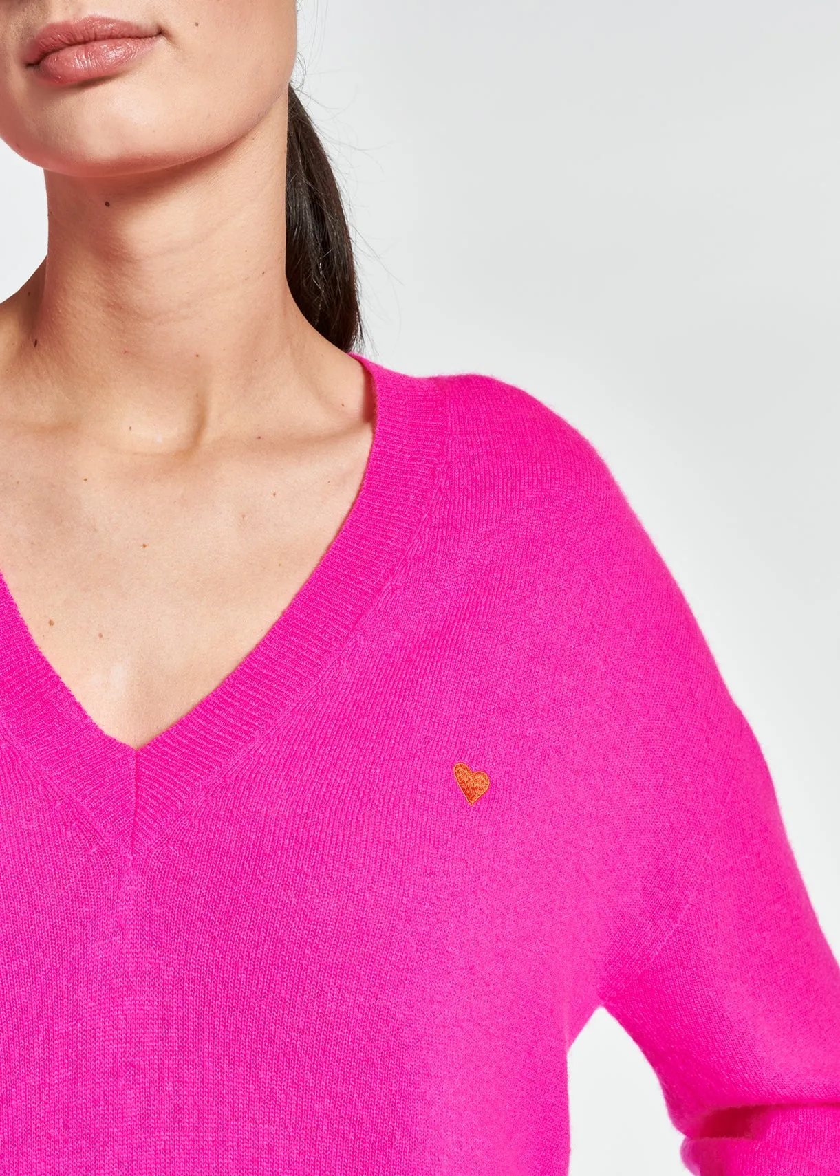Pink merino wool and cashmere cardigan