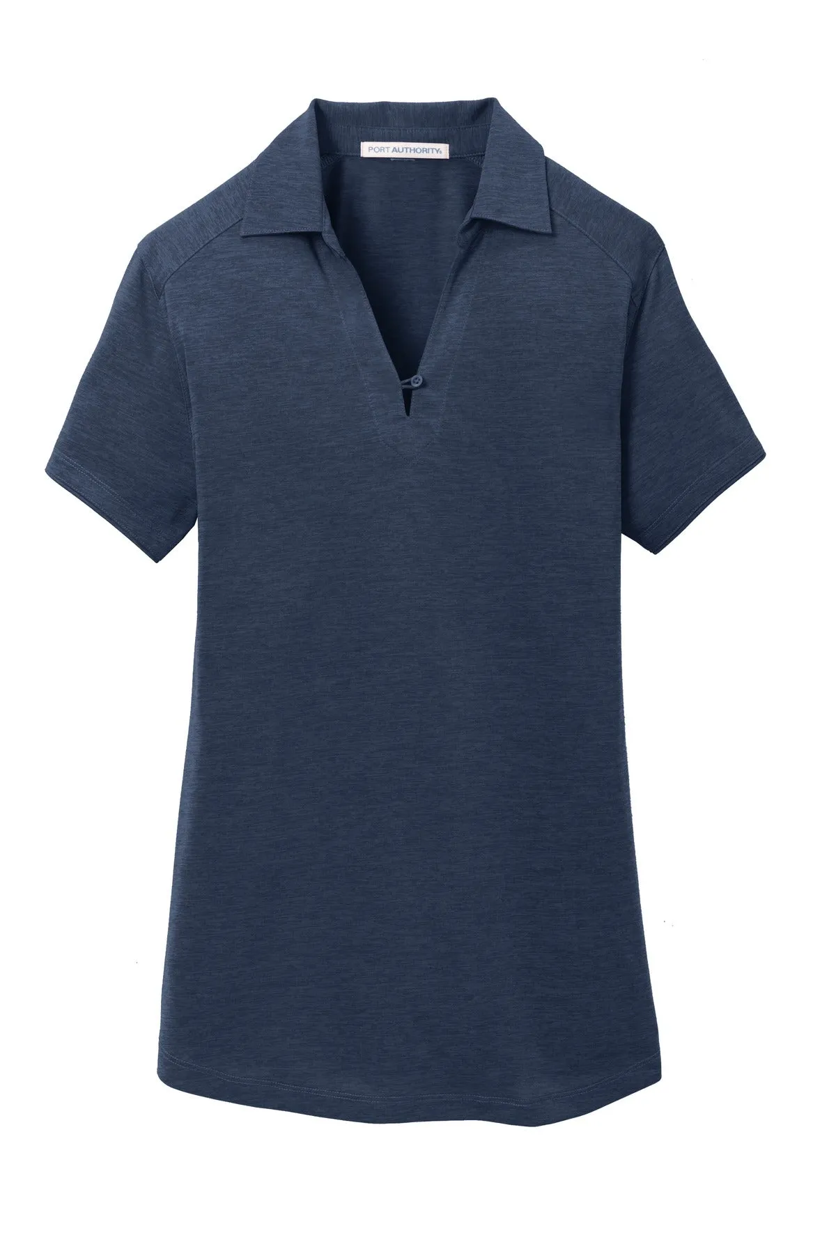 Port Authority Women's Digi Heather Performance Polo. L574 Dress Blue Navy