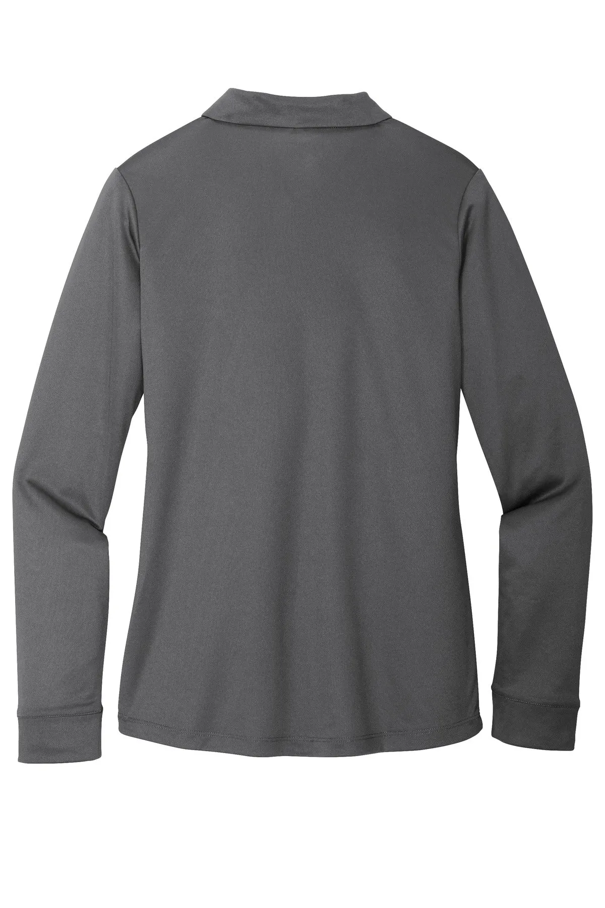 Port Authority  Women's Silk Touch   Performance Long Sleeve Polo. L540LS Steel Grey
