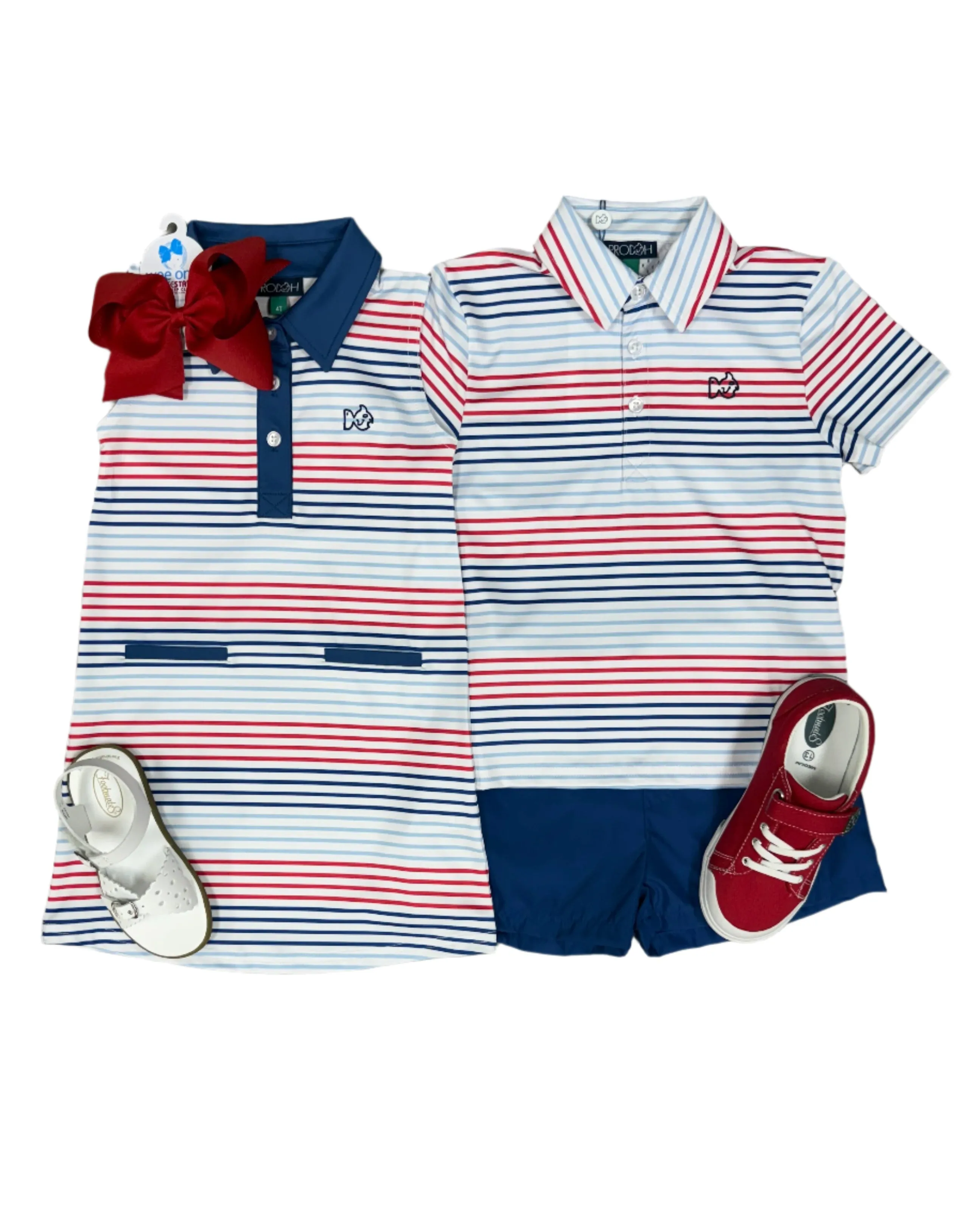 Pro Performance Polo - Americana Stripe