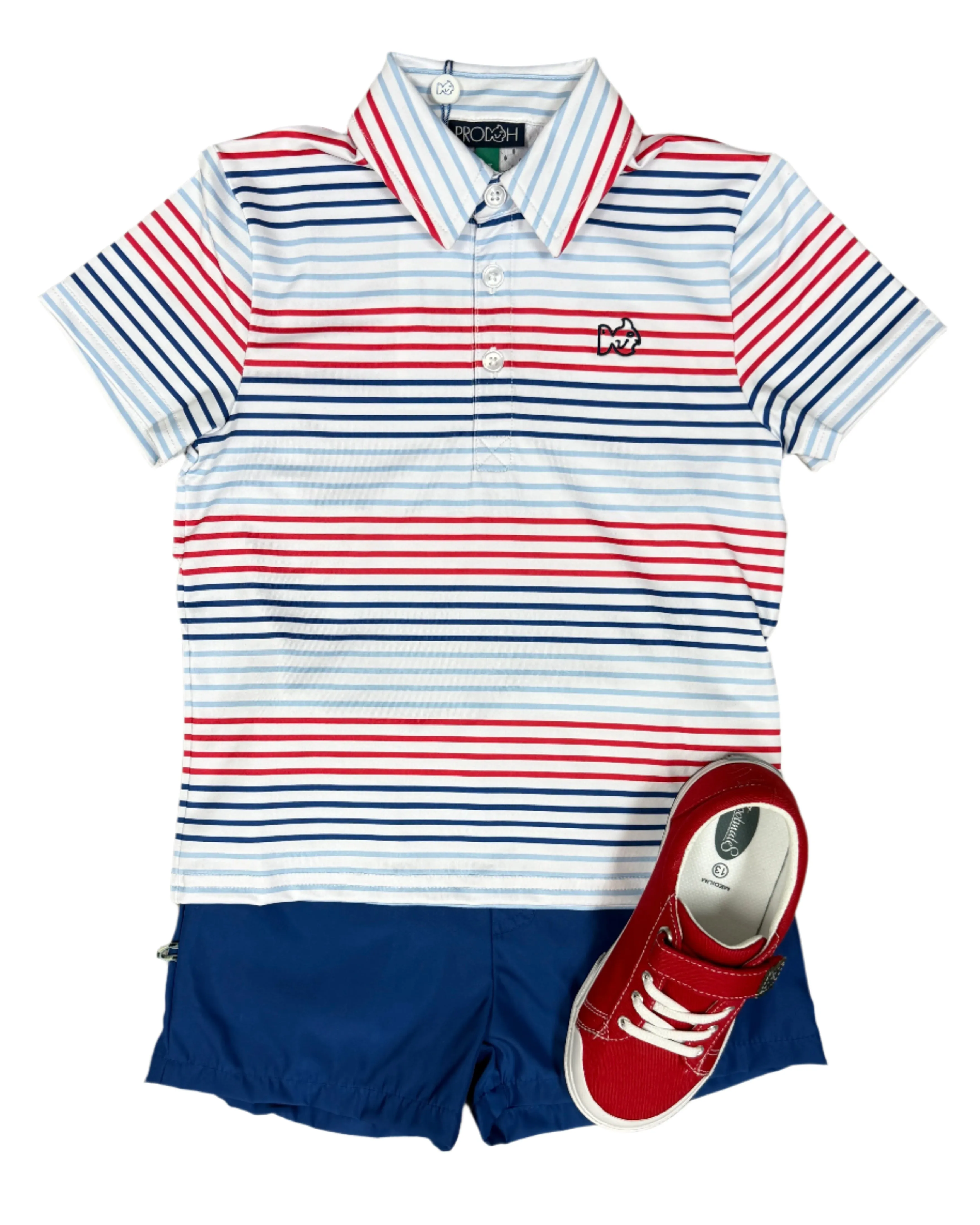 Pro Performance Polo - Americana Stripe