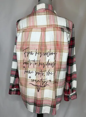 "From her cowboy roots" Women's Flannel