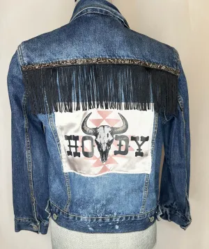 "Howdy" Women's Fringe Denim Jacket