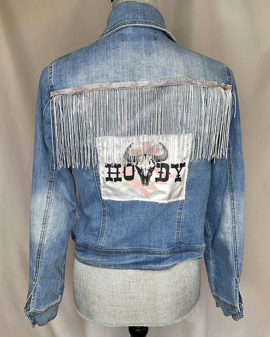 "Howdy" Women's Fringe Denim Jacket