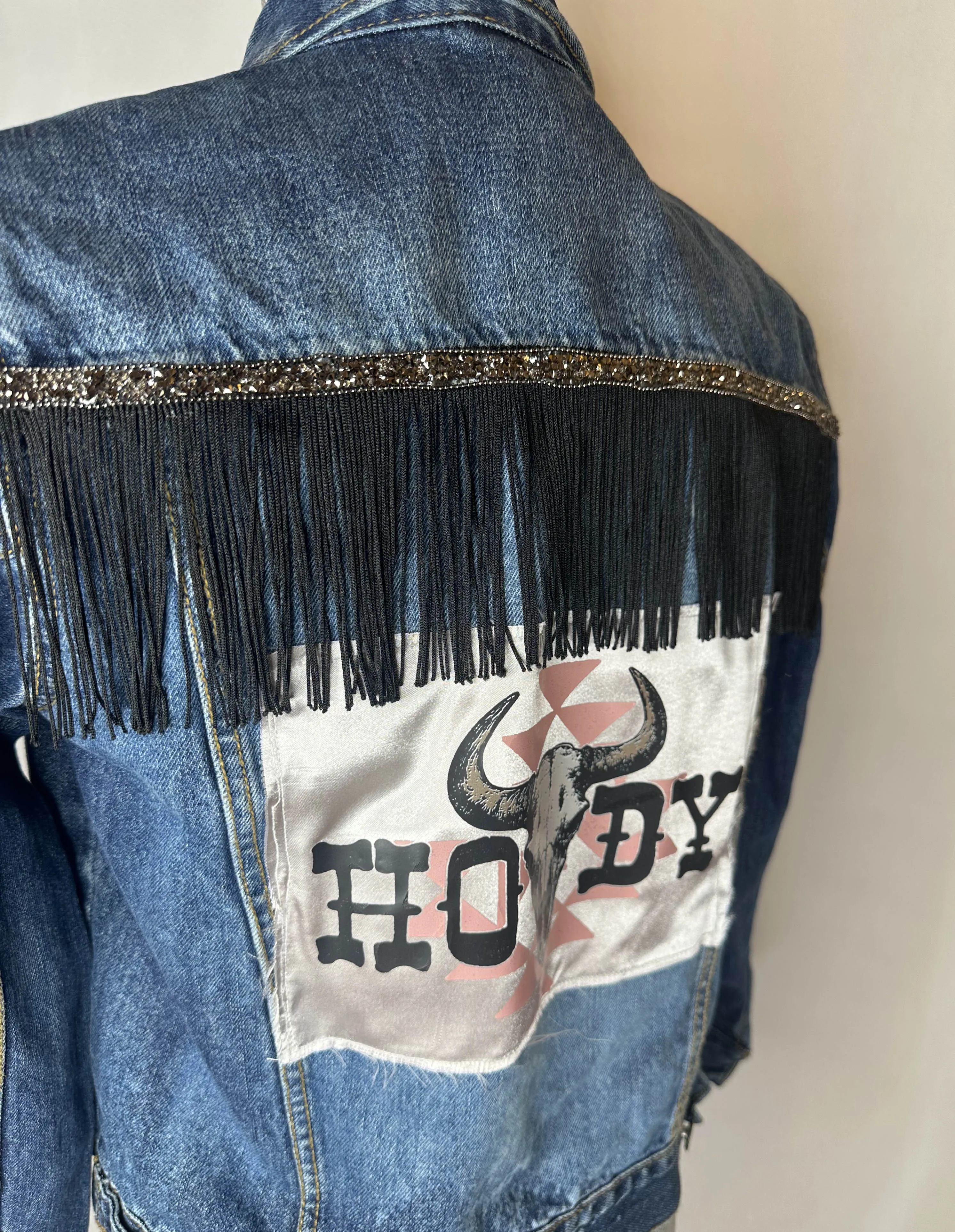 "Howdy" Women's Fringe Denim Jacket
