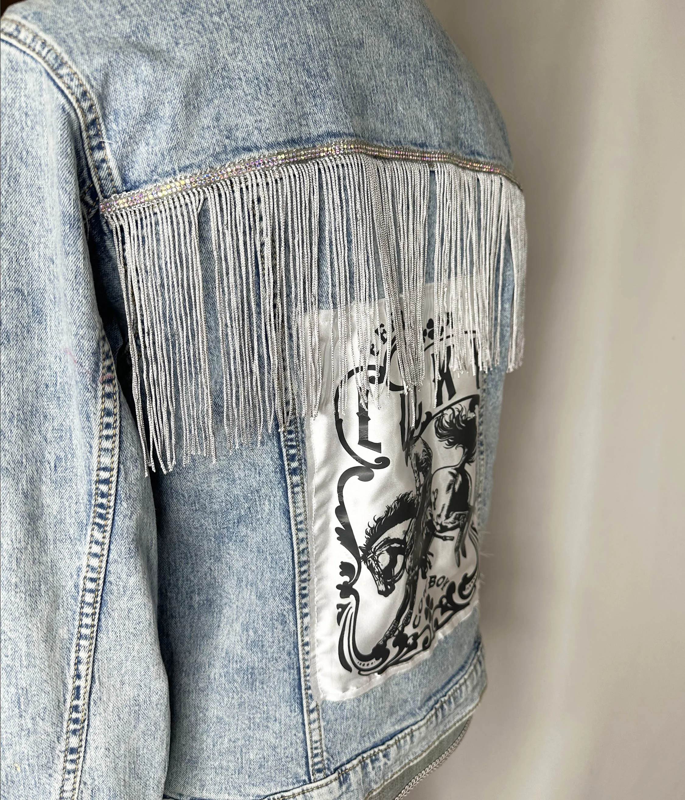"Lucky" Women's Fringed Denim Jacket