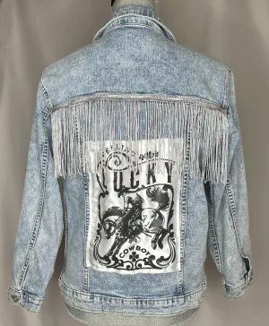 "Lucky" Women's Fringed Denim Jacket