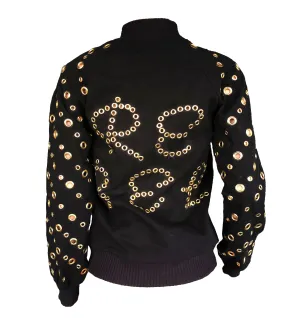 Rebel grommet denim bomber